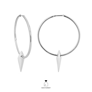 Haus of Jewelry - SIMPLE CARLA HOOP EARRINGS ต่างหูเงินแท้