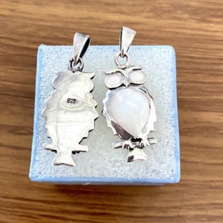 จี้เงินแท้92.5%ตัวเรือนเงินแท้ ประดับมุก(mother of pearl)#925silver pendant