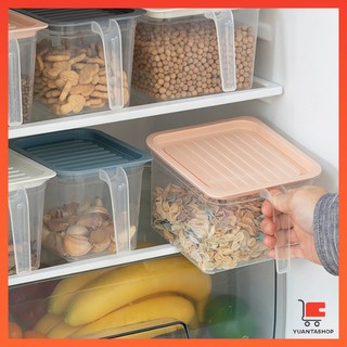 กล่องเก็บอาหารตู้เย็น ""มีที่จับ""  มีฝาปิด กล่องเก็บอาหารตู้เย็นแบบพกพา  Portable refrigerator food storage box