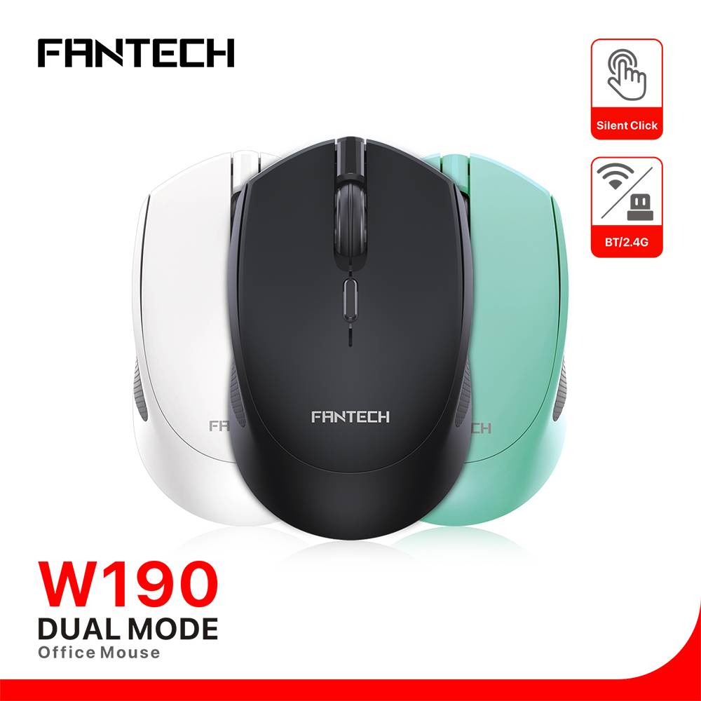 FANTECH W190 SILENT CLICK BLUETOOTH/WIRELESS MOUSE AMBIDEXTROUS OFFICE MOUSE