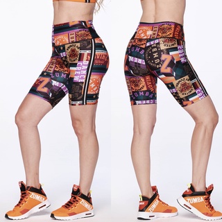 Zumba Stand Together High Waisted Biker Shorts (กางเกงเลกกิ้งขาสั้นออกกำลังกายซุมบ้า)