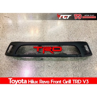 กระจังหน้าตาข่าย สีดำด้าน Toyota Revo 2015 Logo TRD