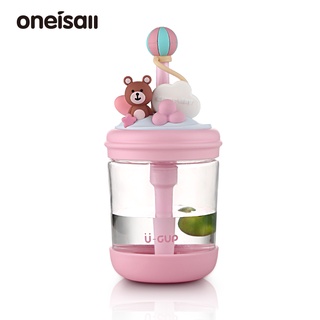 Oneisall แก้วมักสกัดเย็น ลายการ์ตูนน่ารัก พร้อมหลอดดูด ขนาดพกพา 450 มล. สําหรับเล่นกีฬากลางแจ้ง