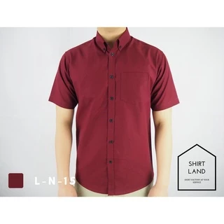 คอปก/แขนสั้น 5XL-6XL ผ้า OXFORD ไซส์ใหญ่ - SHIRT LAND เสื้อเชิ้ตผู้ชายคอจีนแขนสั้น เสื้อเชิ้ตคอจีน เสื้อคนอ้วน Big size