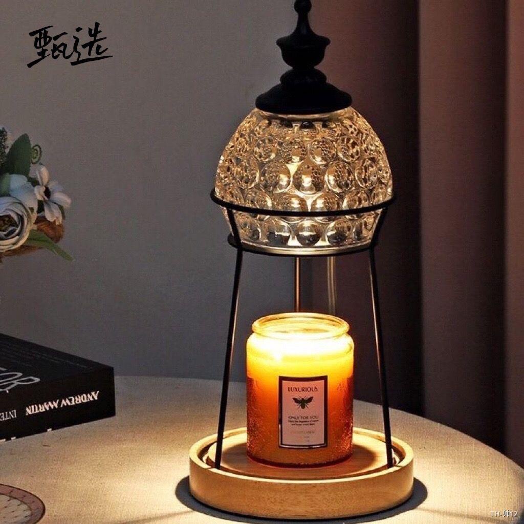 ☺เตรียมจัดส่ง☺โคมไฟอุ่นเทียน Wood Art Crystal Aromatherapy Melting WAX
