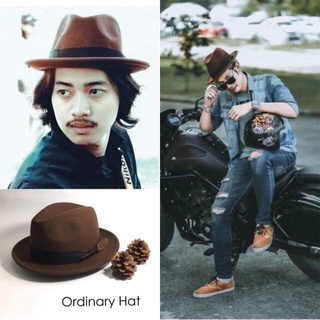 หมวกทริลบี้ ผ้าวูล 100% ทรงปีกสั้น (Trilby)