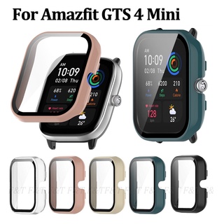 เคส Huami Amazfit GTS 4 mini Case ป้องกันแผ่นดินไหว เคส Amazfit GTS 4 mini เคส Bumper Protector Shell Amazfit GTS 4mini Cover ครอบคลุมทั้งหมด ฟิล์มรักษาหน้าจอ Amazfit Watch PC Case+Tempered Glass