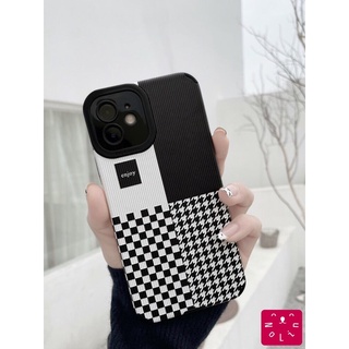 🔆 Nolin~ เคสiPhone เคสโทรศัพท์ ลายHoundstooth🖤