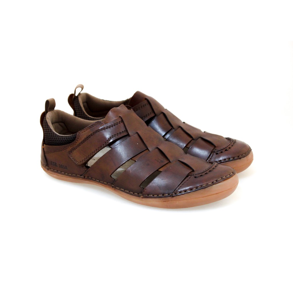Saramanda รุ่น 125006A รองเท้าแตะหนังลูกแกะฝรั่งเศสผู้ชาย แบบสวม หนัง ...