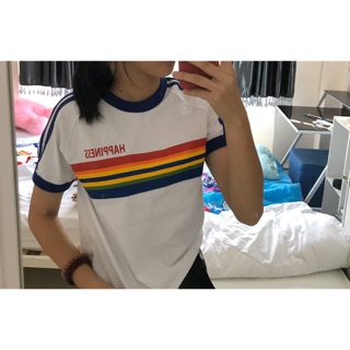 เสื้อแนววินเทจ ลายสายรุ้ง🌈