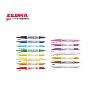 ZEBRA Mckee ชุดปากกามาร์กเกอร์สองด้าน (หัวเล็กพิเศษ) มีให้เลือก 15 สี