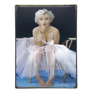 ป้ายสังกะสีวินเทจ Marilyn Monroe (ปั๊มนูน), ขนาด 30x40 ซม