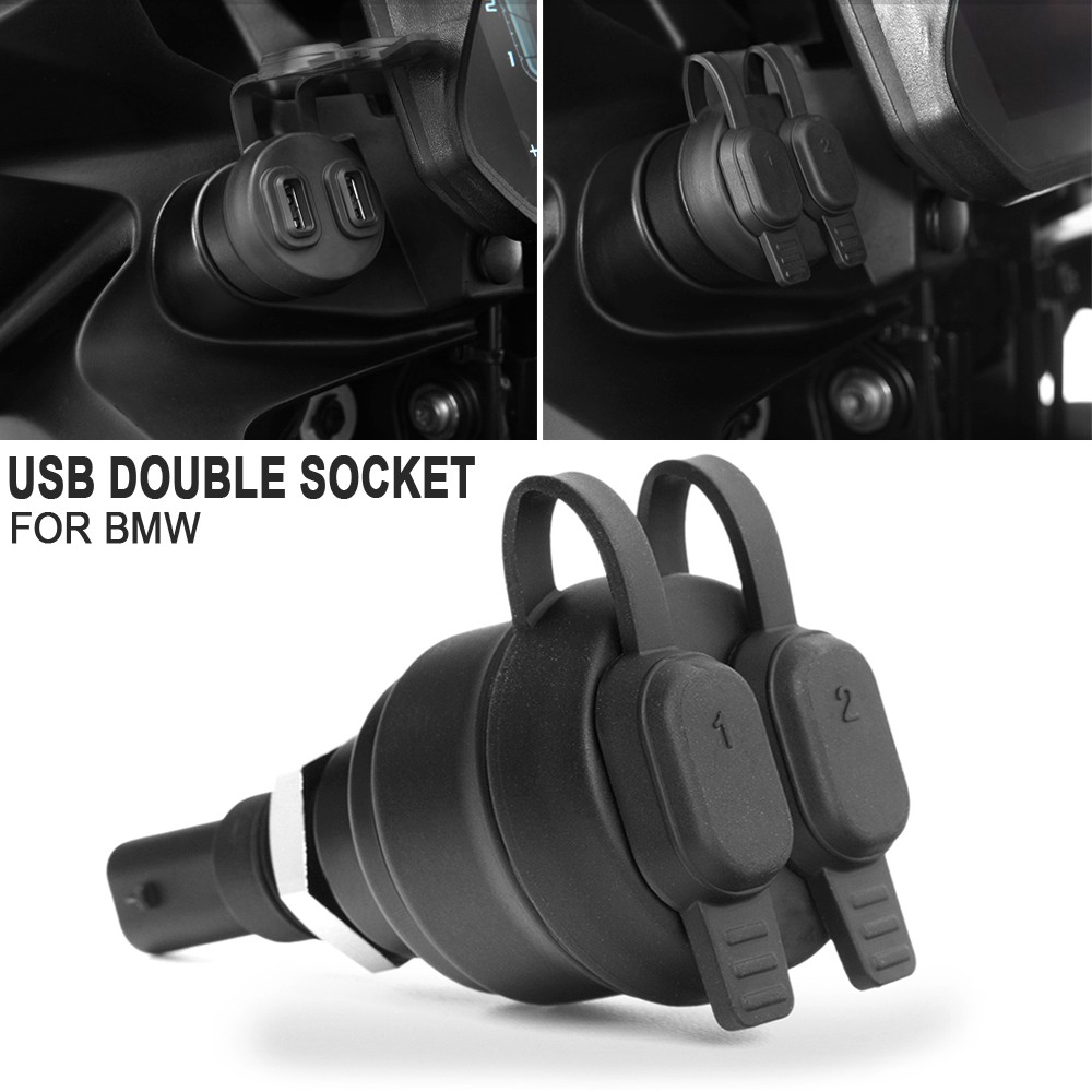 Quick Charge Dual USB Charger ปลั๊กอะแดปเตอร์ซ็อกเก็ตสําหรับ BMW F900R R1250GS R1200GS F900XR S1000XR K1600GT