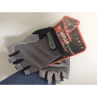 ถุงมือออกกำลังกาย  ขับมอเตอร์ไซค์ จักรยาน ฟิตเนส  (สีเทา)  Motorcycle/gloves-D39-GRAY