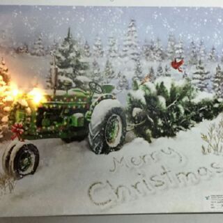 รูปภาพติดผนังมีไฟ LED  รูปรถถังChristmas size 40x50 cm.(16446)