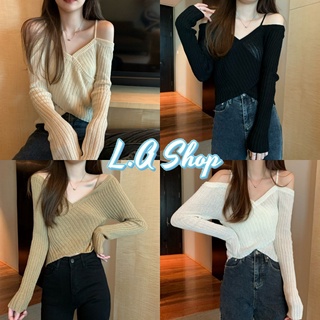 L.A Shop พร้อมส่ง เสื้อไหมพรมเปิดไหล่ น่ารักสไตล์เกาหลีมากผ้านิ่มสุด "6533"