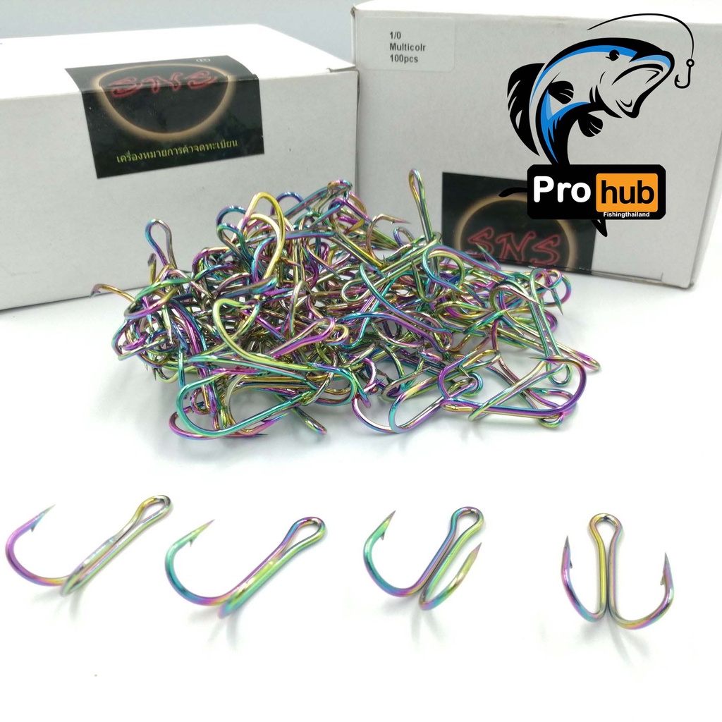 (ชุด10ตัว) เบ็ดสองทาง sns สีไทเทเนี้ยม เบ็ดสองทางสำหรับเหยื่อปลอม กบยาง กบกระโดด - รูปที่ 2