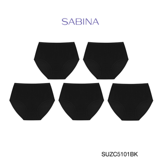 Sabina ซาบีน่า กางเกงชั้นใน (Set 5 ชิ้น) (High Waist) รุ่น Panty Zone รหัส SUZC5101BK สีดำ