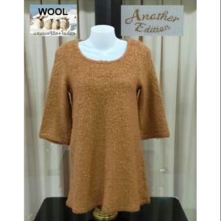 เดรสสั้นไหมพรมสเว็ตเตอร์คอกลมมีส่วนผสมเส้นด้ายวูลWool แบรนด์Anather Edition