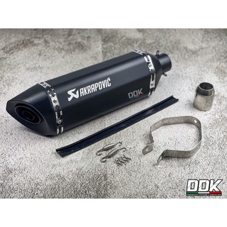 ปลายท่อ Akrapovic 18 นิ้ว ตัวอ้วน เลสสีดำทั้งใบ ปากเฉียง งานเกรดเอ