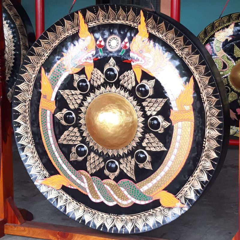 ฆ้องขนาด 120 cm พร้อมค้อนตี ลวดลายตามภาพ