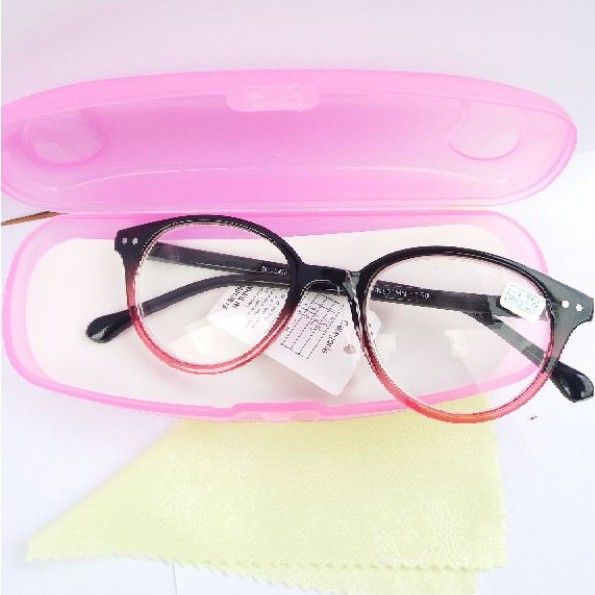Minus Oval Glasses -0.50 ถึง -4.00 ผู้หญิงเกาหลี& 39;s Style FK801MN + กล่อง