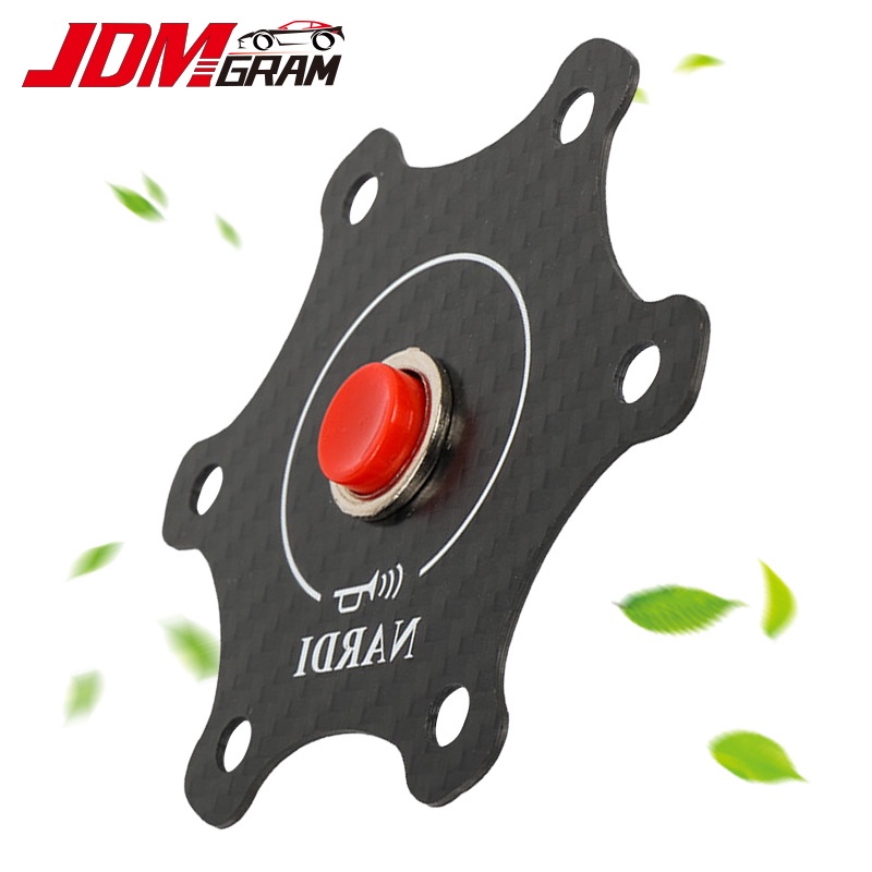 JDMGRAM คาร์บอนไฟเบอร์รถล้อพวงมาลัยฮอร์นปุ่ม Universal Security Sensitive JDM สไตล์รถยนต์สติกเกอร์สวิทช์เสียง Auto ภายในอุปกรณ์เสริม