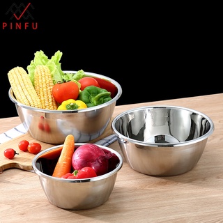 PINFU_SHOP ชามผสมสแตนเลส กาละมัง ชามผสม กะละมังสแตนเลส 1เซ็ท3ชิ้น