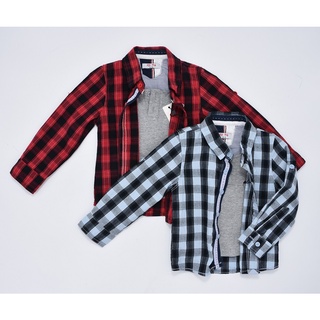 Leeya เสื้อเชิ้ตเด็กเล็กแขนยาว ผ้า Cotton 100% เสื้อเชิ้ตเด็ก (Classic Shirt) เสื้อเด็กชาย เสื้อเชิ้ตเด็กชาย