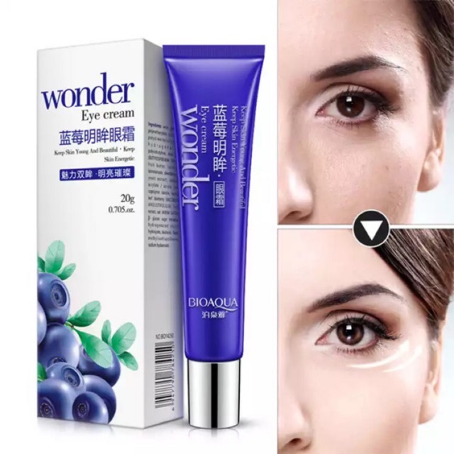 BIOAQUA ครีมบำรุง รอบดวงตา บลูเบอร์รี่ Blueberry Wonder Eye Cream 20g. ลดริ้วรอย รอยตีนกา ถุงใต้ตา รอยดำคล้ำ  N150