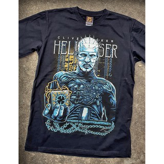 เสื้อยืดผ้าฝ้ายพรีเมี่ยม PG 14 Hellraiser Pinhead เสื้อยืด Silkscreen ผ้าหนานุ่ม ไม่หดไม่ย้วย ไม่ลอกร่อน Cotton Black Ti