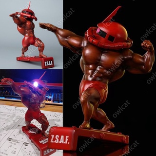 โมเดลฟิกเกอร์กันดั้ม Chars Zaku II (LED Muscle Ver.) 18cm Big Size Char Aznable Mobile Suit Gundam MSG Anime Series Boss Funny Type Packed in Box Model MS-06S Zaku II Commander Type Figure