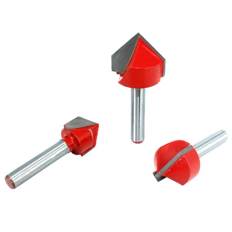 ใหม่ 4 ชิ้น 1 4 นิ้ว Shank V Groove Router Bit สําหรับใช้ในการตัดไม้ ...