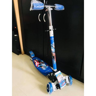 สายลูกชายห้ามพลาด🔥Scooter For Kids สกู๊ตเตอร์ขาไถ3ล้อมีกริ่ง 🧿 ลายกัปตันอเมริกา