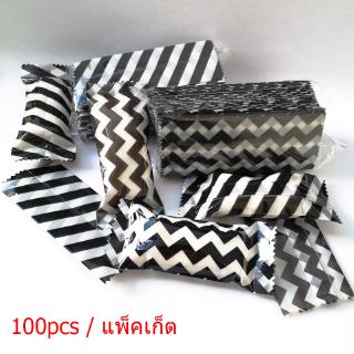 ถุงปิดผนึกถุงขนมถุงขนม ถุงคุกกี้ถุงซีลขนม100pcs