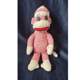 ตุ๊กตาลิงปากแดง งาน Ty Socks the sock monkey ก้นถ่วง สีชมพู น่ารัก