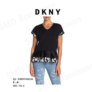 DKNY เสื้อยืด รุ่น  Short Sleeve Peplum Hem Top Code :D9BHYADQ blk