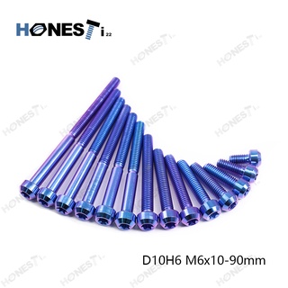 Honesti22 Gr5 Titanium alloy Bolts inner plum head Blue&amp;Green M6 Anti-theft engine  and Radiation calipers.