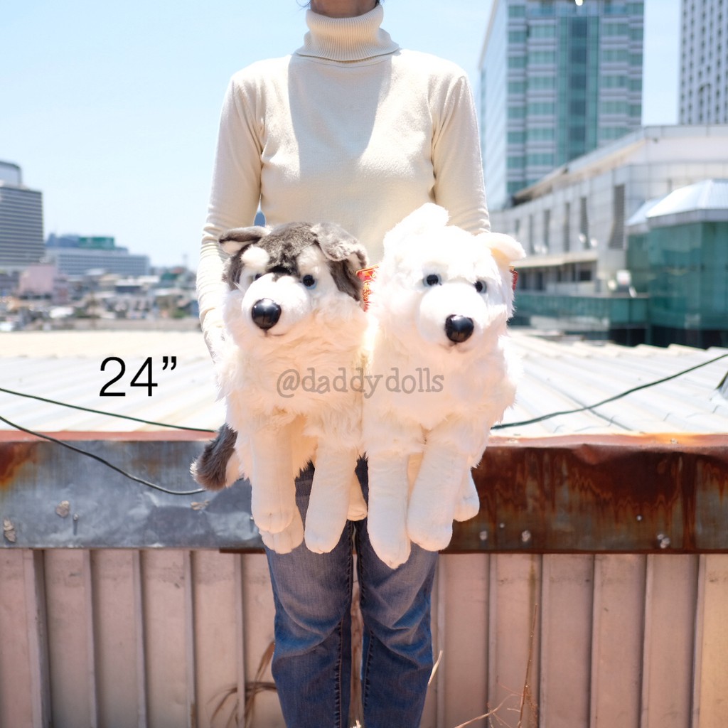 ตุ๊กตา Lying Grey & White Siberian Husky ไซบีเรียนฮัสกี้ 15/18/24/30นิ้ว ไซบีเรียน ฮัสกี้ Anee Park 