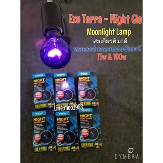 หลอด UVA night light จำลองแสงจันทร์ (Exo Terra) MoonLight Heat Lamp เพิ่มอุณหภูมิให้กับอากาศ และพื้นที่เลี้ยง...โดยรอบ