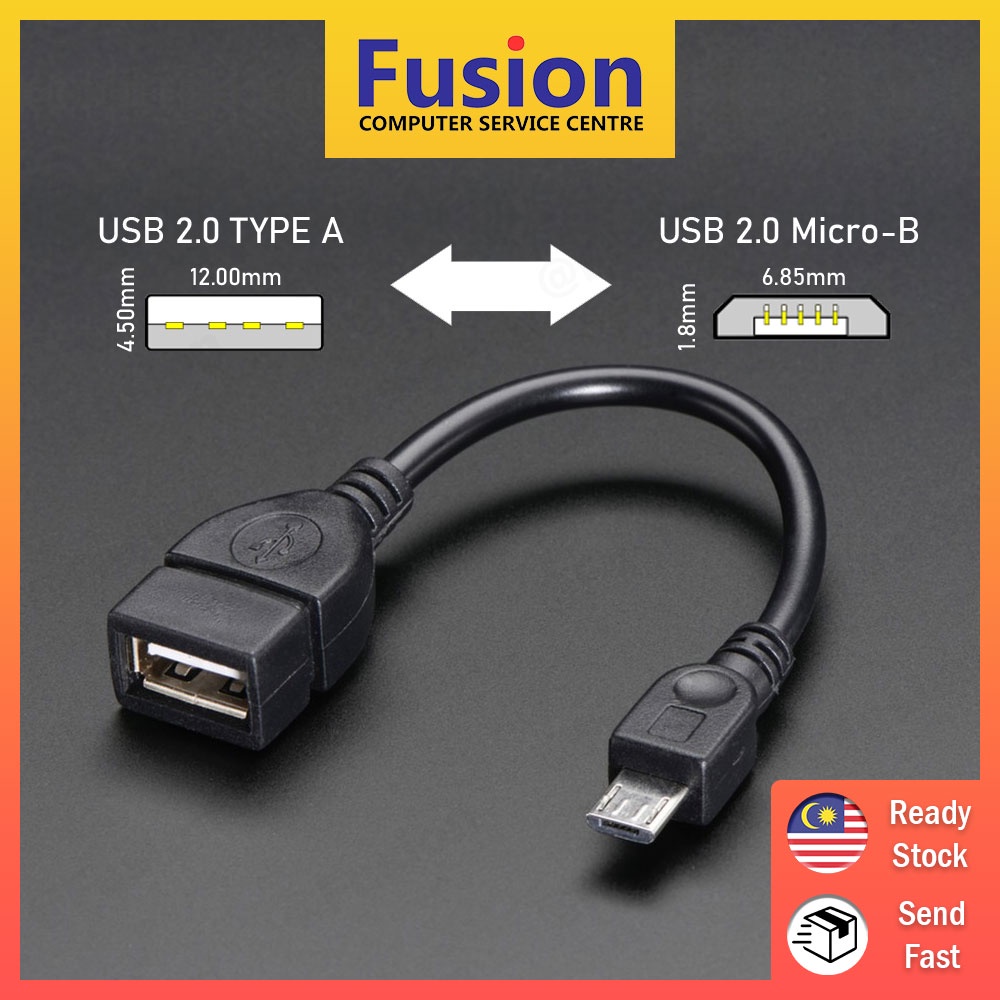 สาย OTG USB Micro USB Male to USB Female OTG USB Cable Connection Converter * รองรับเครื่องพิมพ์ OTG