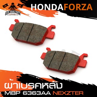 NEXZTER ผ้าเบรคหลัง เบอร์ 6363AA HONDA FORZA/BENELLI TNT300 TRK502 เบรค ผ้าเบรค ผ้าเบรคมอเตอร์ไซค์ อะไหล่มอไซค์