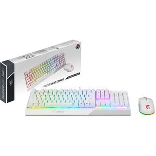 KEYBOARD &amp; MOUSE (คีย์บอร์ดและเมาส์) White สีขาว MSI VIGOR GK30 GAMING KEYBOARD AND CLUTCH GM11 GAMING MOUSE COMBO