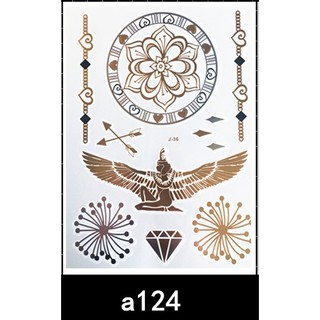 สติ๊กเกอร์ ลายสักโบฮีเมียนสีทอง Gold color Bohemian style Temporary tattoo Tattoo stickers