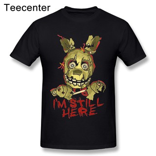 T-shirt  เสื้อยืด ผ้าฝ้าย 100% พิมพ์ลาย Crazy Five Nights At Freddy Springtrap สําหรับผู้ชายS-5XL