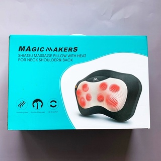 (MAGIC MAKERS®) Shiatsu Massager Pillow with Heat for Neck Shoulder &amp; Back ชิอัตสึ หมอนนวดนวดไฟฟ้า แบบให้ความร้อน