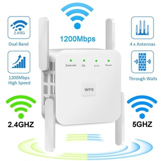 เครื่องขยายสัญญาณ WiFi ไร้สาย 2.4G 1200Mbps ระยะไกล