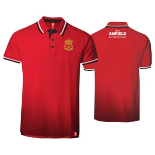 เช็คไซด์ก่อนสั่งซื้้อ !!!!!   เสื้อโปโลลิเวอร์พูล ลิขสิทธิ์แท้ LFC-PL-056   (RD)   สีแดง