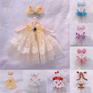 16ซม.Bjd ชุดเดรสกระโปรงสําหรับตุ๊กตา Lori Princess Ob11 ขนาดมินิ 1/12