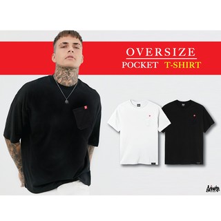 🔥 Sale โล๊ะสต๊อก 🔥 ® เสื้อ Oversize ( มีกระเป๋า ) พิเศษ ชายผ่าข้าง สีดำ ขาว ผู้ชาย หญิง  OP